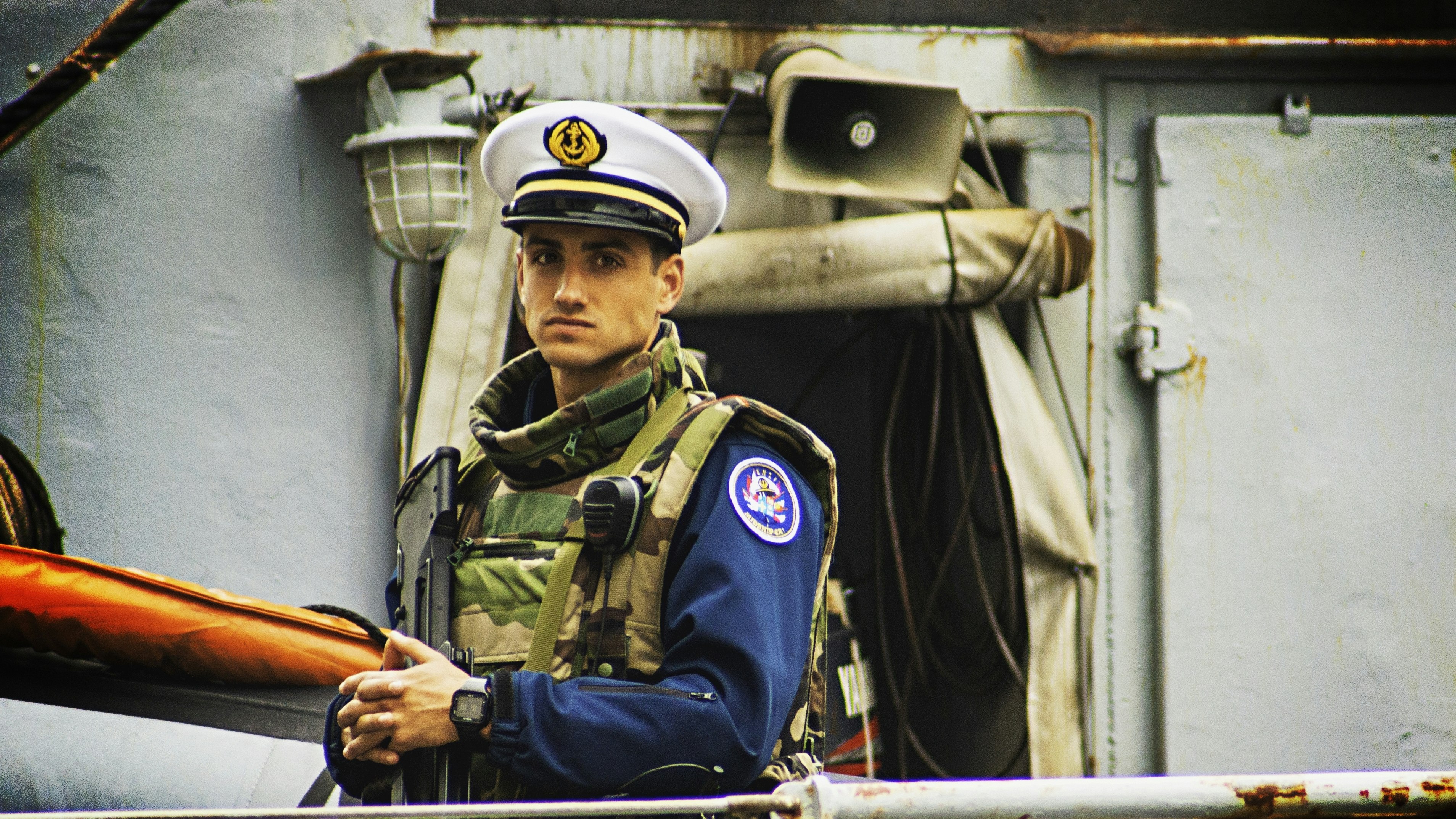 man wearing tactical vest